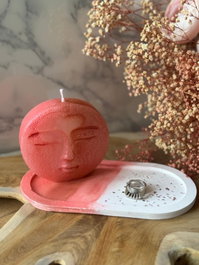 Aberto Design Glamour Candle 21ST - Set de Velas de Concreto Rojo y Blanco